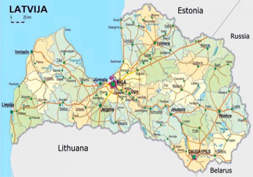 Map of Latvia