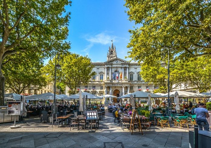 Avignon Palace Street café Provence Europe France