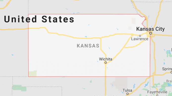 map, USA, Kansas